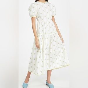 Glamorous midi dress medium. Floral trellis print, cotton, grandmillennial